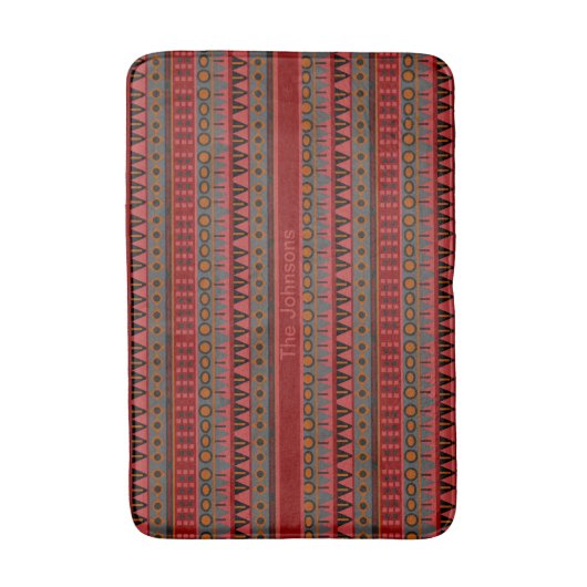 Funky Boho Tribal Pattern Badmat (Voorkant Verticaal)