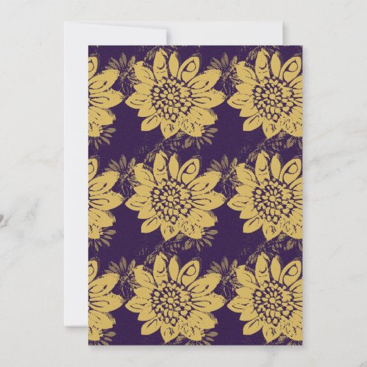 Funky Boho Zine Style Floral Pattern Invitation (Dos)