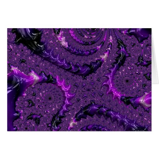 Funky Bold Boho Paarse Digitale Abstracte Fractal (Voorkant Horizontaal)