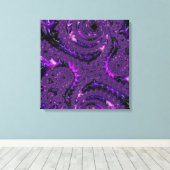Funky Bold Boho Paarse Digitale Abstracte Fractal Canvas Afdruk (Insitu (Houten vloer))