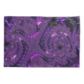 Funky Bold Boho Paarse Digitale Abstracte Fractal Kussensloop (Achterkant)
