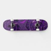 Funky Bold Boho Paarse Digitale Abstracte Fractal Skateboard (Horizontaal)