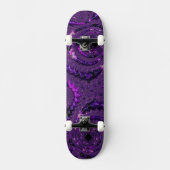 Funky Bold Boho Paarse Digitale Abstracte Fractal Skateboard (Voorkant)