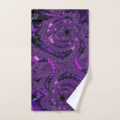 Funky Bold Boho Violet Abstrait Fractal Numérique (Serviette à main)