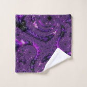 Funky Bold Boho Violet Abstrait Fractal Numérique (Gant de toilette)