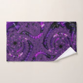 Funky Bold Boho Violet Abstrait Fractal Numérique (Serviette à main)
