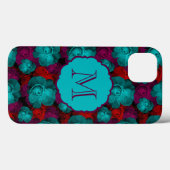Funky Bold Rozen Patroon Monogram Case-Mate iPhone Case (Achterkant (horizontaal))