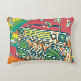 Funky Boom Box Kleurrijk ontwerp Accent Kussen