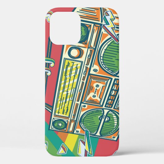 Funky Boom Box Kleurrijk ontwerp Case-Mate iPhone Case (Achterkant)