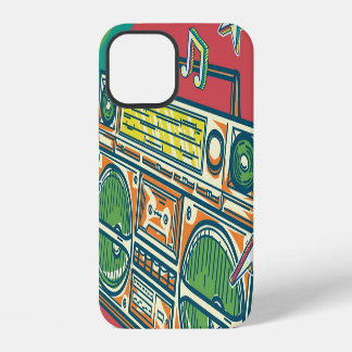 Funky Boom Box Kleurrijk ontwerp iPhone 12 Hoesje