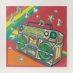 Funky Boom Box Kleurrijk ontwerp Legpuzzel