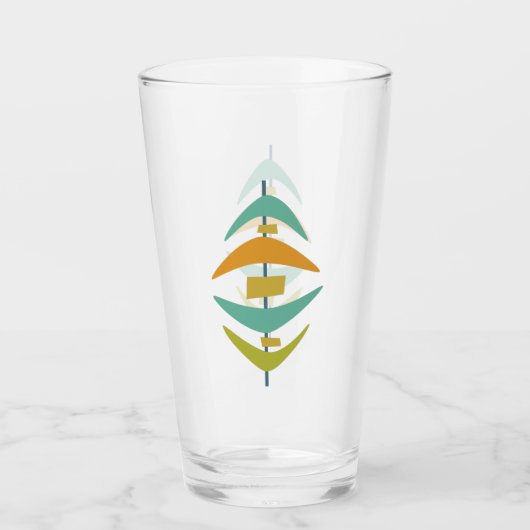 Funky Boomerang Mid Century Modern Glas (Voorkant)