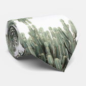 Funky Bord Green Cactus Succulent Pattern Stropdas (Opgerold)