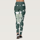 Funky Bord Green Leaf Print Leggings (Achterkant)