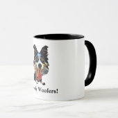 Funky Bordure Collie Chien Mug (Devant droit)