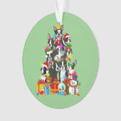 Funky Boston Terrier Christmas Tree Lumières Chiot (devant)