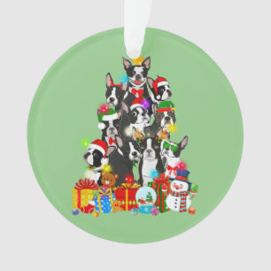 Funky Boston Terrier Christmas Tree Lumières Chiot