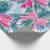 Funky Bow Pink Christmas Bow Pattern Cadeaupapier (Hoek)