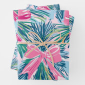 Funky Bow Pink Christmas Bow Pattern Inpakpapier Vel (In situ)