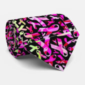Funky Breast Cancer Ribbons Stropdas (Opgerold)