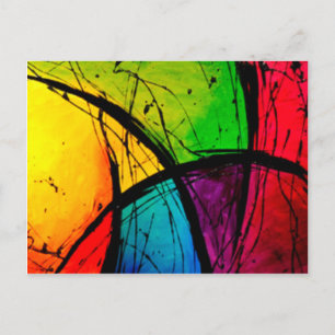 Funky Bright Abstract maken van kunst Briefkaart