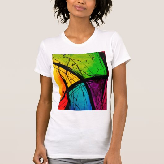Funky Bright Abstract maken van kunst T-shirt (Voorkant)