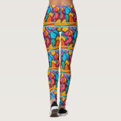 Funky bright and fun yoga pants long length leggings (Achterkant)