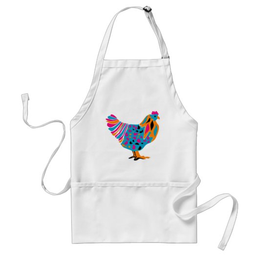 Funky Bright Chicken Standaard Schort (Voorkant)