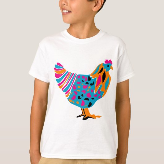 Funky Bright Chicken T-shirt (Voorkant)