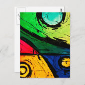 Funky Bright Colors Abstract Art Briefkaart (Voorkant / Achterkant)