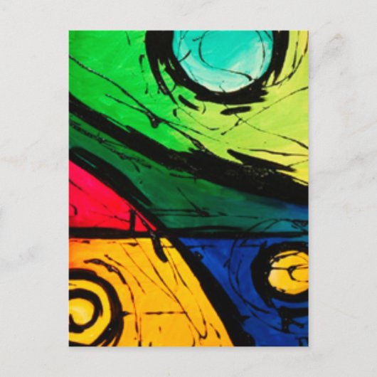 Funky Bright Colors Abstract Art Briefkaart (Voorkant)