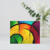 Funky Bright Colors Abstracte Art Briefkaart (Staand voorkant)