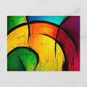 Funky Bright Colors Abstracte Art Briefkaart