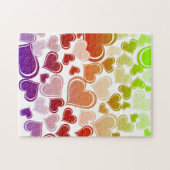 Funky Bright Hearts Pattern Legpuzzel (Horizontaal)