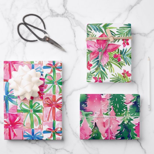 Funky Bright Kerstthema Inpakpapier Vel (Voorkant)