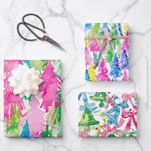 Funky Bright Kerstthema Inpakpapier Vel (Voorkant)