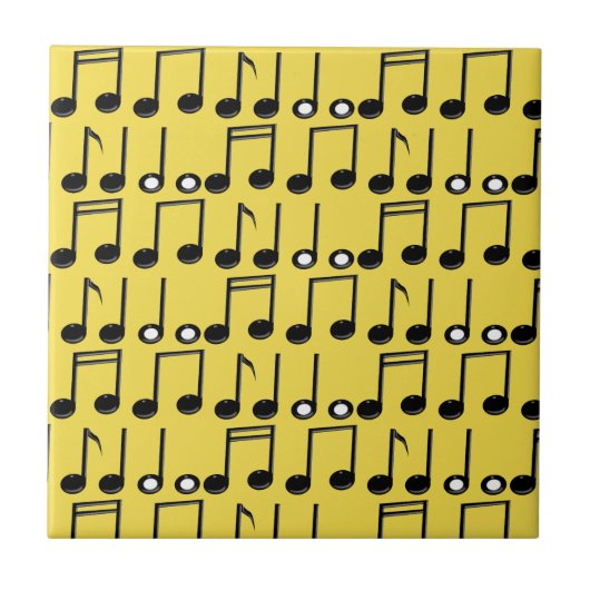 Funky Bright Musical Notes Pattern Tegeltje (Voorkant)