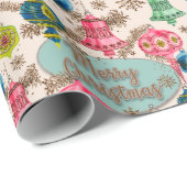 Funky Bright Retro Kerstmis Cadeaupapier (Rol Hoek)