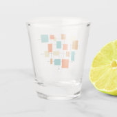 Funky Bright Squares mid century Retro Shot Glas (Achterkant)