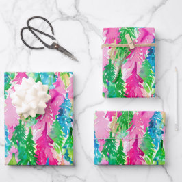 Funky Brights Christmas Tree  Inpakpapier Vel