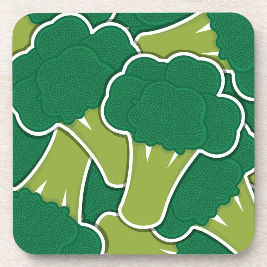 Funky broccoli bier onderzetter (Voorkant)