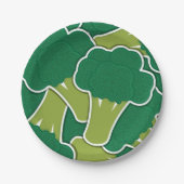 Funky broccoli papieren bordje (Voorkant)