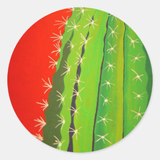 Funky Cactus Ronde Sticker