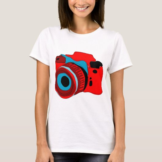 Funky camera grafische illustratie t-shirt (Voorkant)