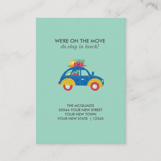 Funky Car Moving Faire-part (Devant)