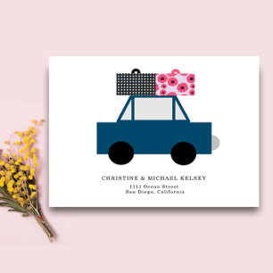 Funky Car New Home Adresse Faire-part Carte postal