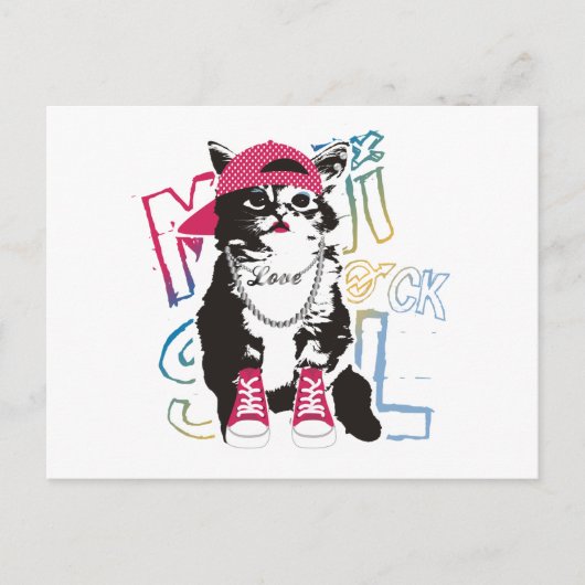 Funky Cat Kinder Gift Briefkaart (Voorkant)