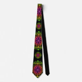 Funky chakra design, florale boho bang geometrie stropdas (Voorkant)