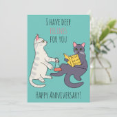 Funky chat felines pun illustration carte plate (Debout devant)