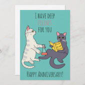 Funky chat felines pun illustration carte plate (Devant / Derrière)